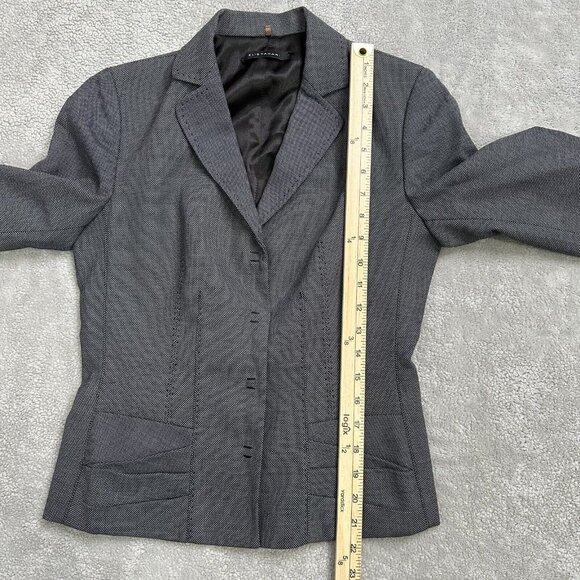 Elie Tahari Women's Pant Suit Jacket Wool Blend 4 Snap Cuff Sleeve Size 4 Gray - Picture 7 of 10